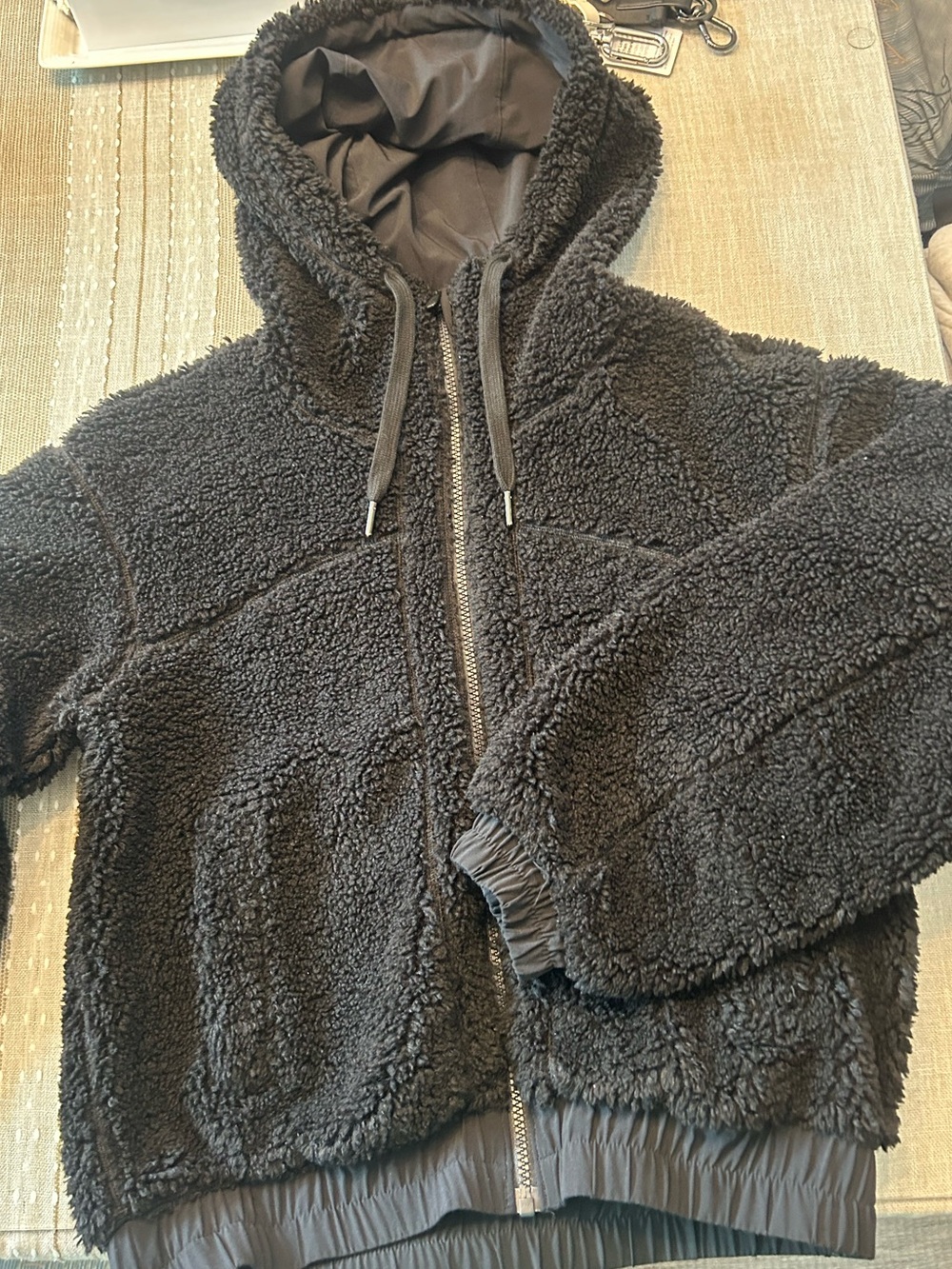 lululemon athletica Black Reversible Teddy Fleece Jacket
